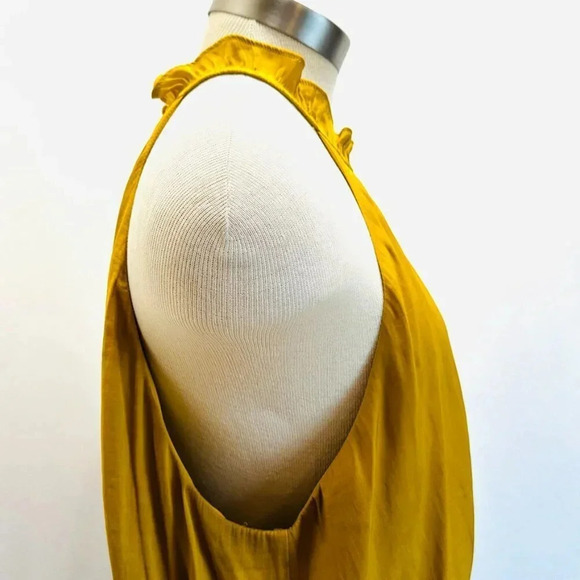 NWT NINE WEST Women Sleeveless Pullover High Neck Pleaded Yellow Shirt Size XXL - Picture 7 of 13